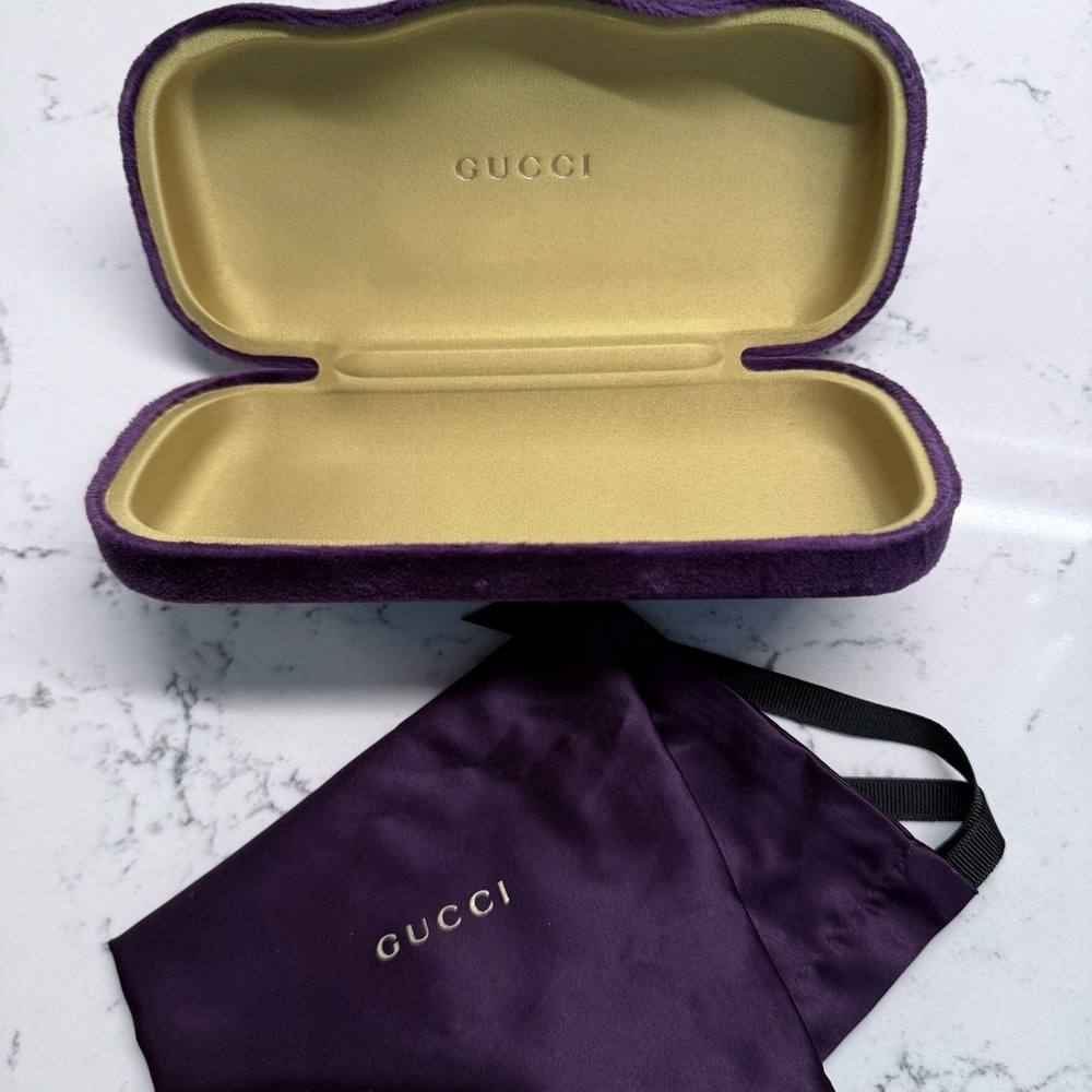 Gucci Dark Rectangular Sunglasses - image 9